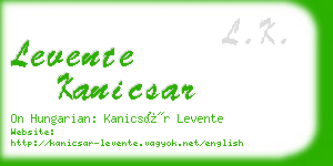 levente kanicsar business card